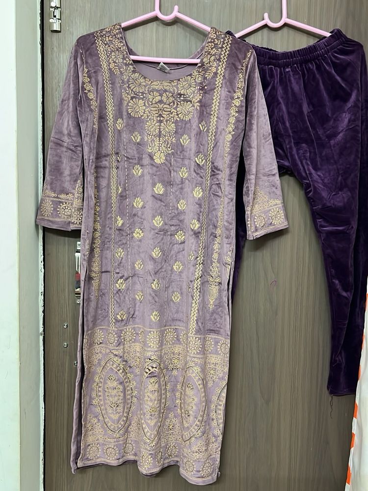 New Elegant Velvet Kurta Set for L&amp; xl