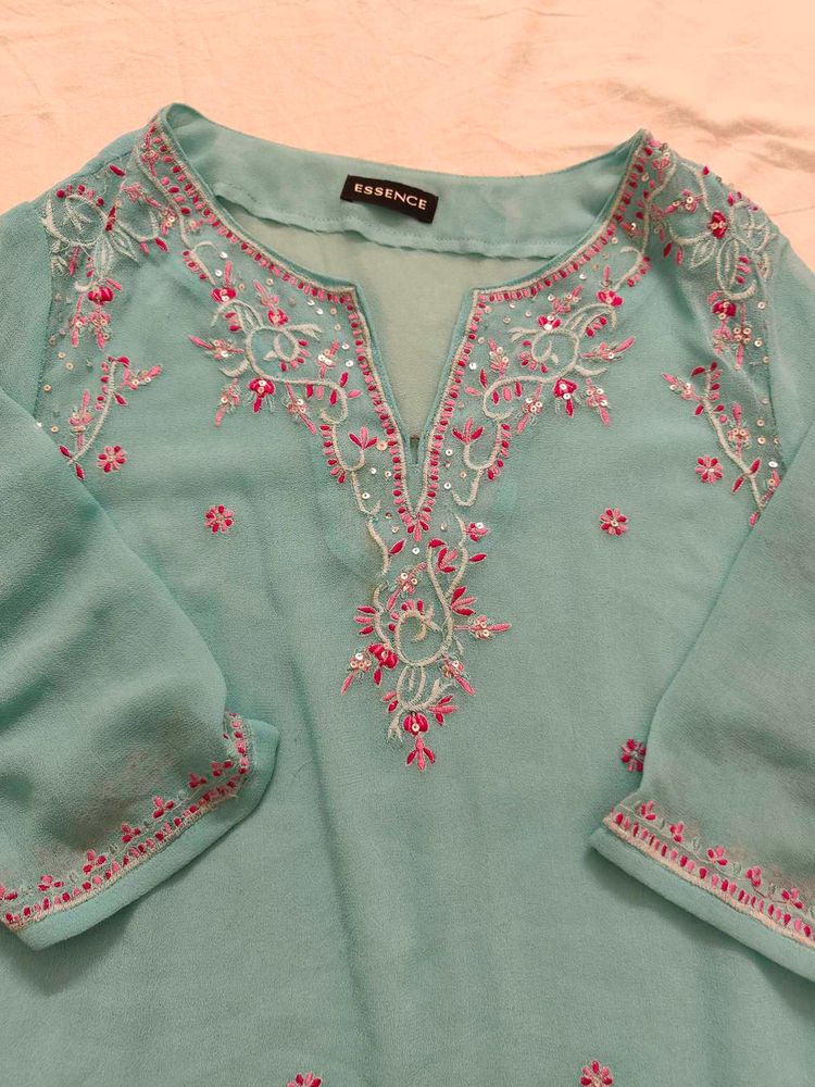Embellished Aqua Kurta