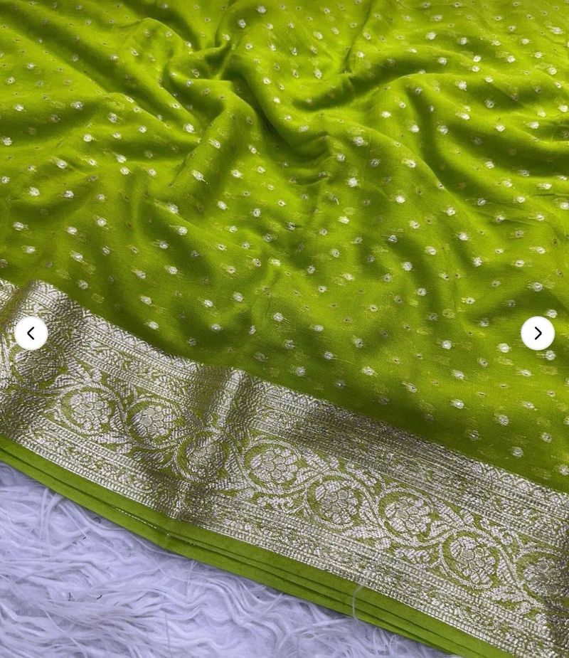 Georgette Viscose Green Saree