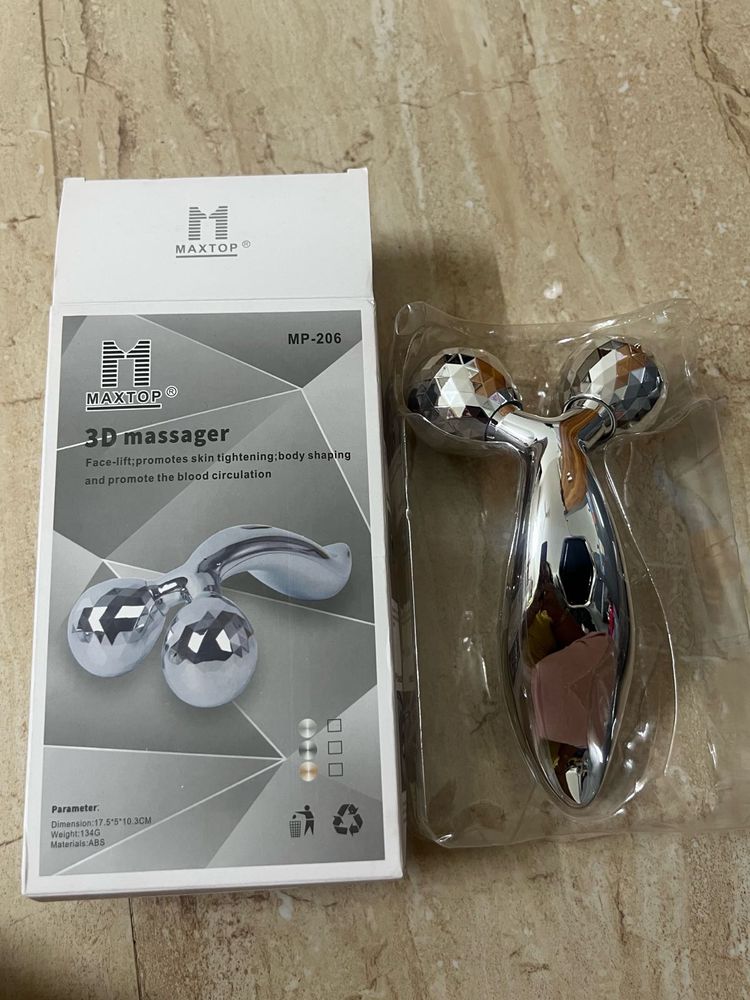 brand new Silver Facial Roller Massager