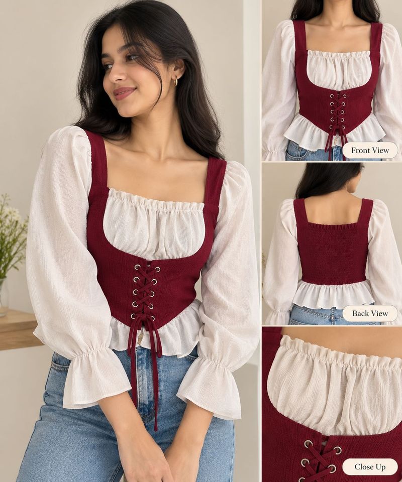 Chic Lace-Up Corset Top