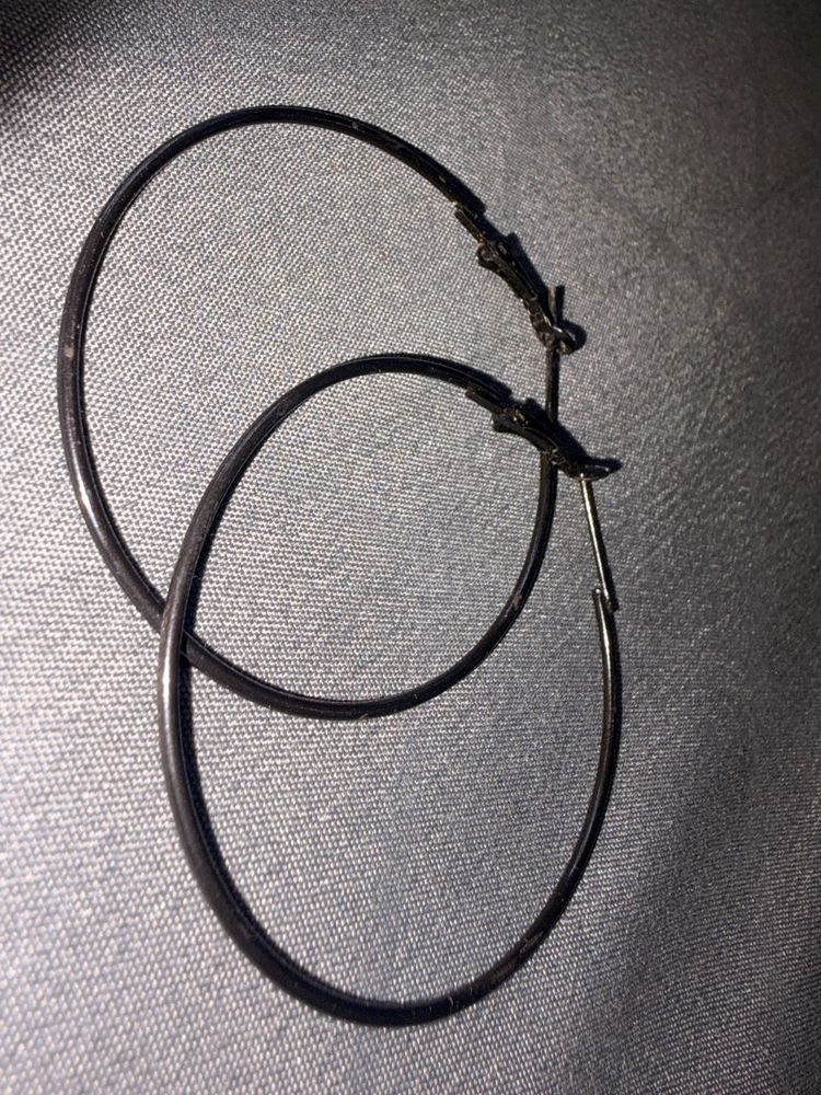 Chic Large Hoop Earrings and evileye bracelet