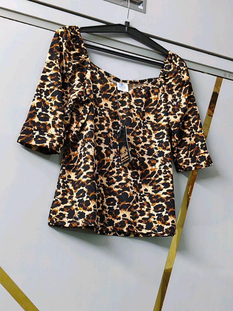 Casual Printed Sleeves Top