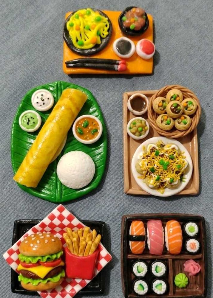 5 Miniature Food fridge magnet
