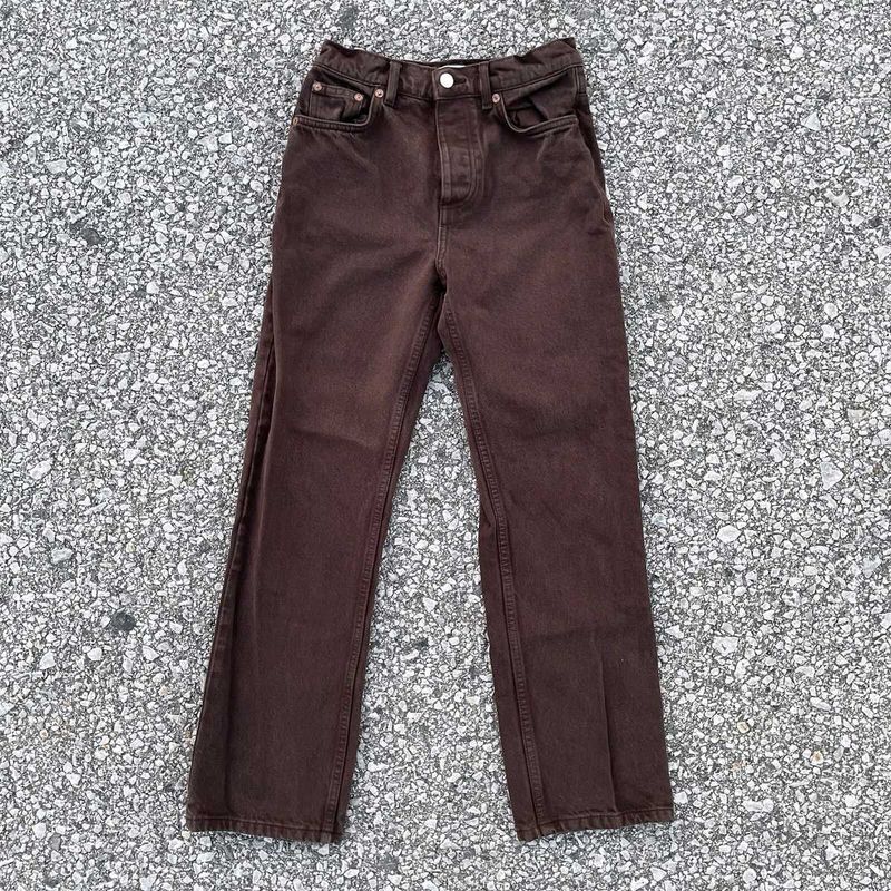 Zara brown straight jeans