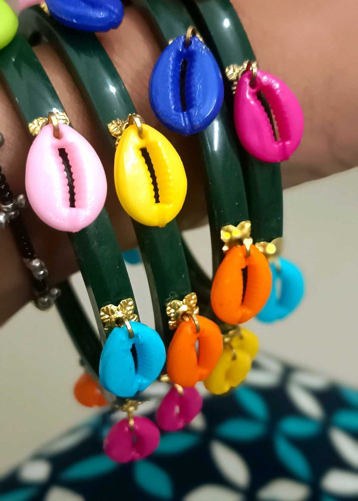 Colorful Shell Charm Bangles