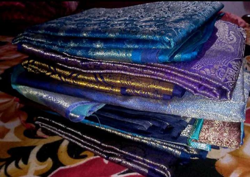 11 pc Luxurious Brocade Fabric Sarees