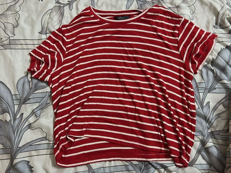 Red &amp; White Striped T-Shirt