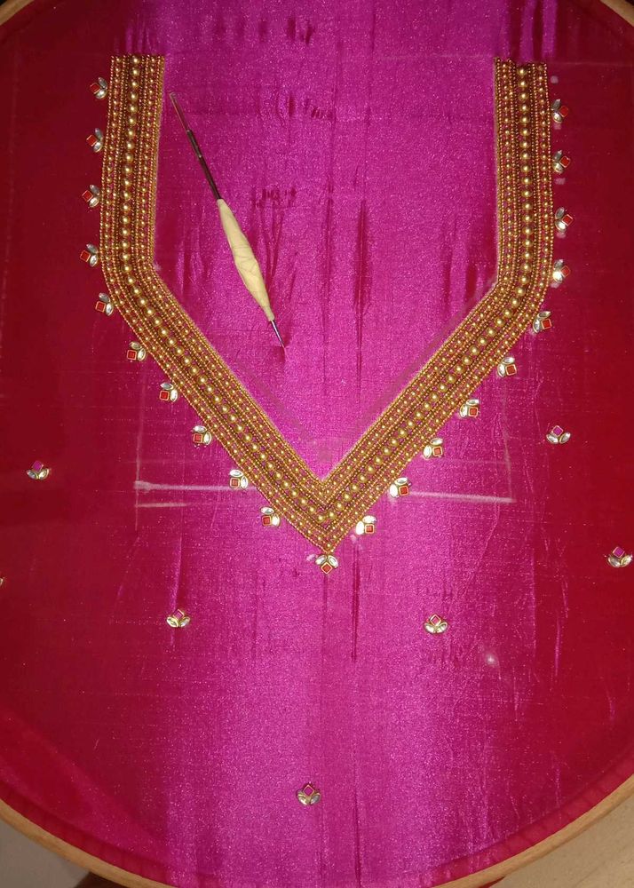 Hand-Embroidered Silk Blouse stiched