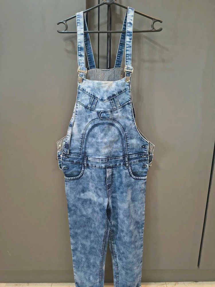 Women's Acid Wash Denim Overalls