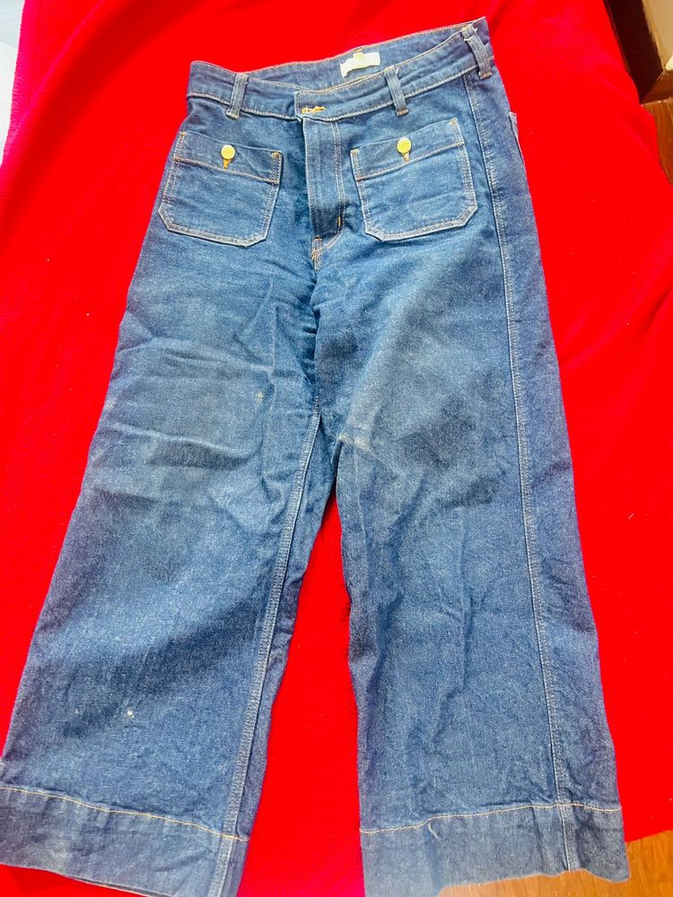 Retro Wide-Leg Denim Jeans