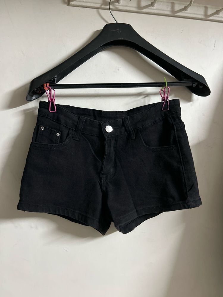 Black Denim Shorts