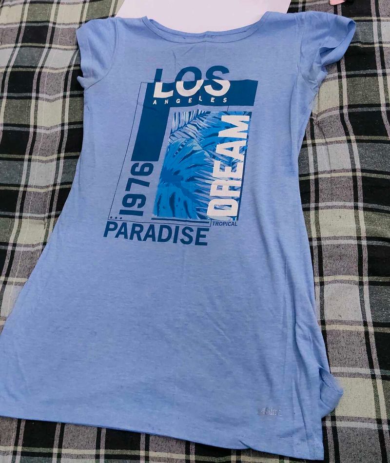 Light Blue Los Angeles Dream Long T-Shirt