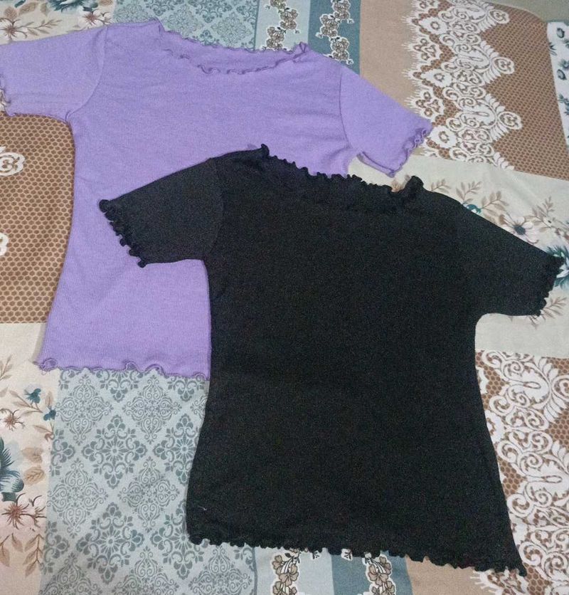 Cute Lettuce Hem Tops (2-Pack)