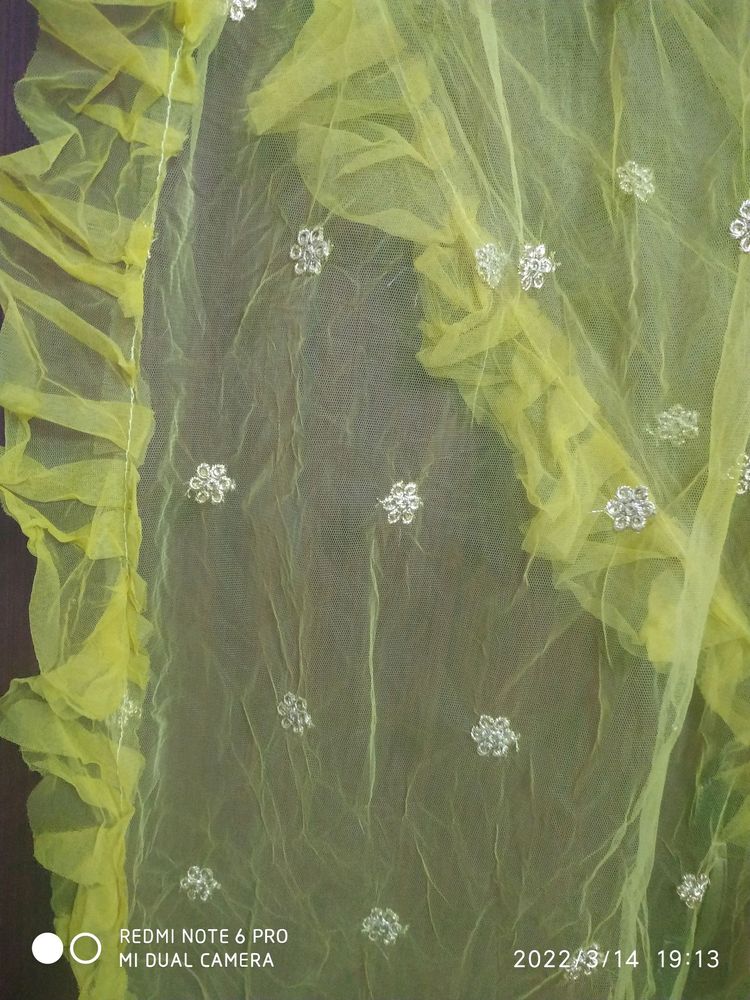 new yellow net duptta
