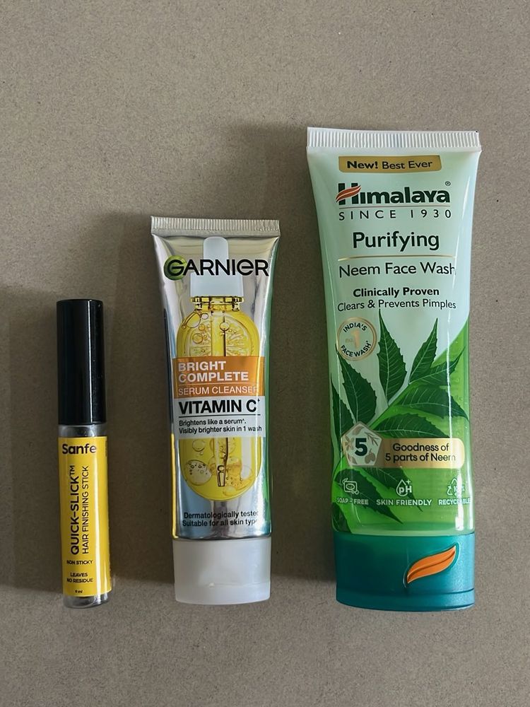 Finishing Stick With Garnier + Himalaya Face Wash