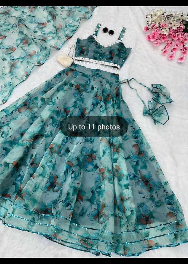 Stunning Floral Print Lehenga Choli Set