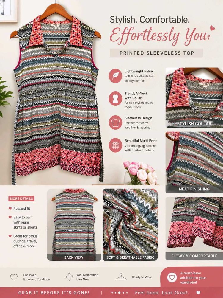 Printed Sleeveless Top