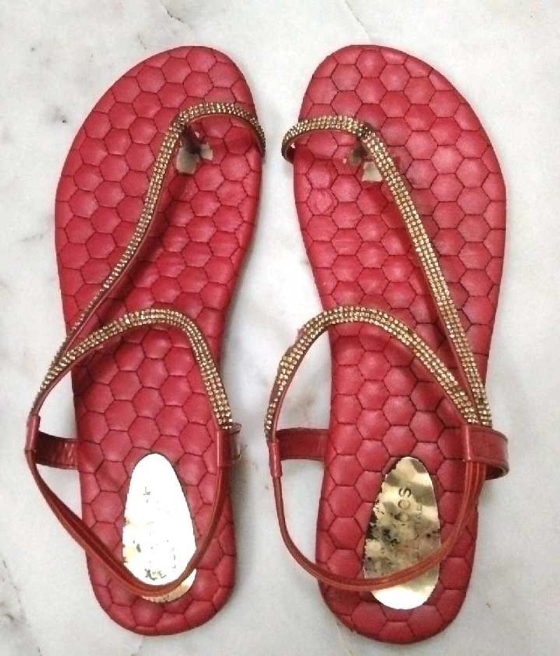Red Jeweled Sandals