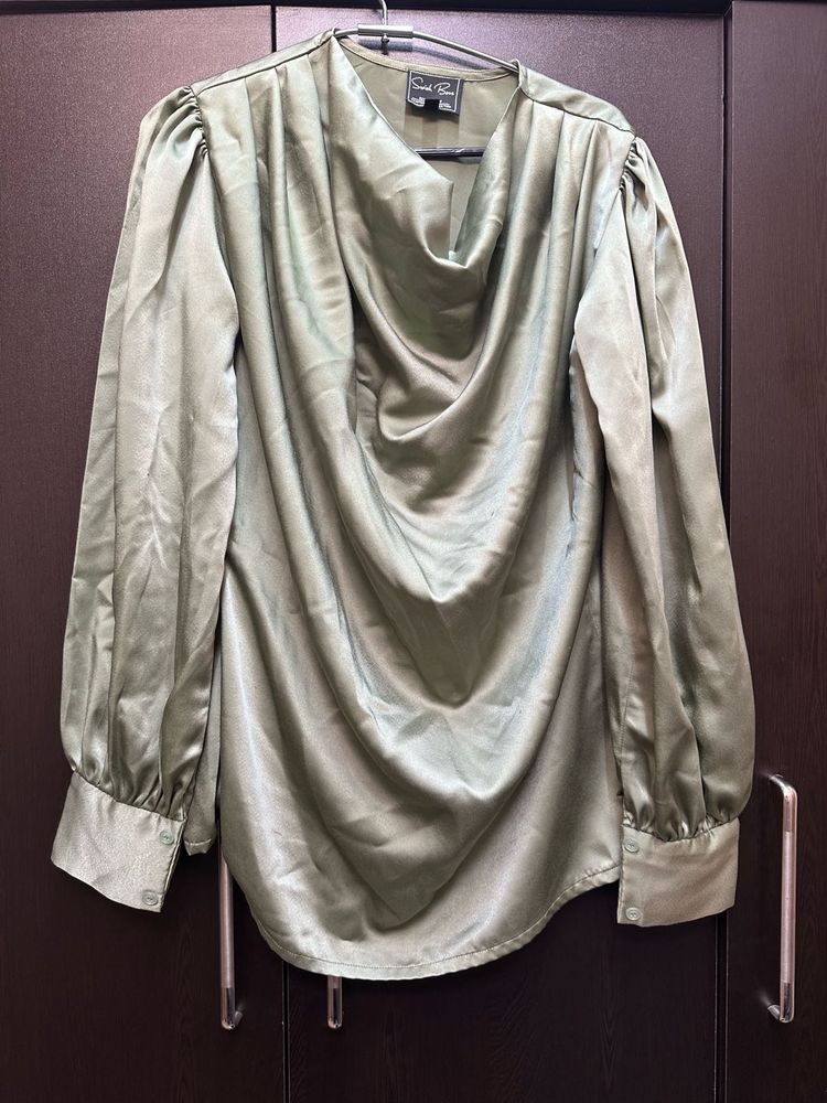 Elegant Satin Cowl Neck Blouse