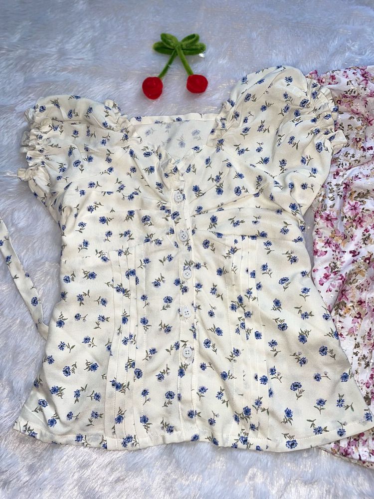 Floral Puff Sleeve Top