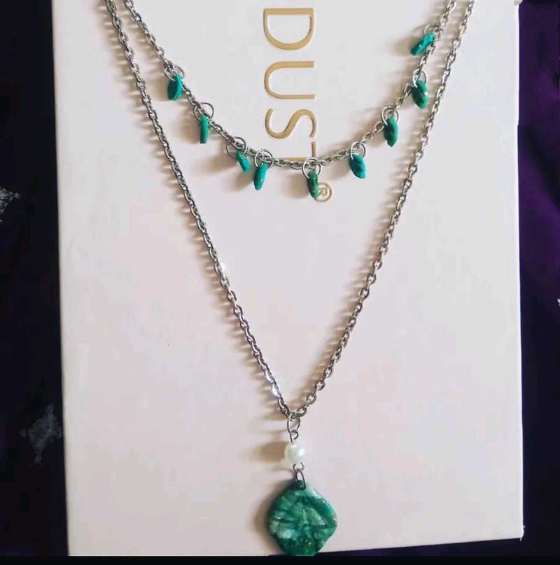 Layered Necklace with Turquoise Accents