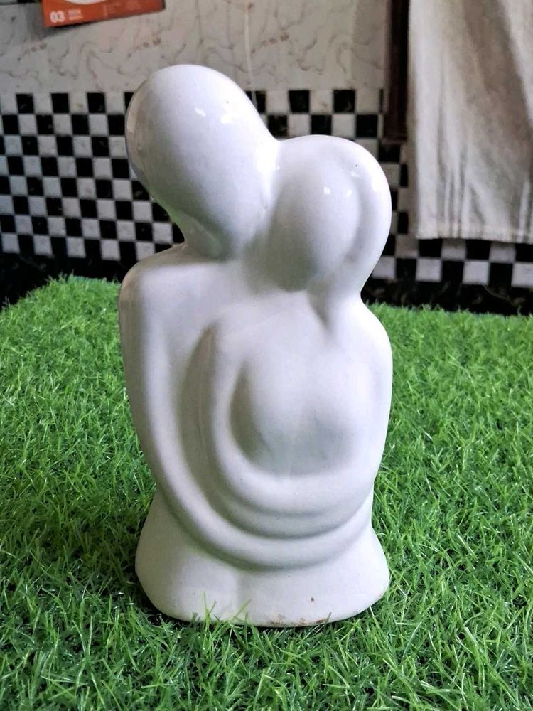 Modern White Couple Sculpture