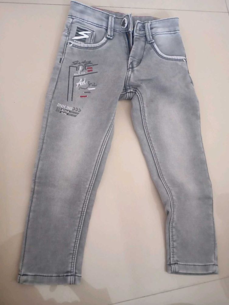 Stylish Grey Denim Jeans for Boys