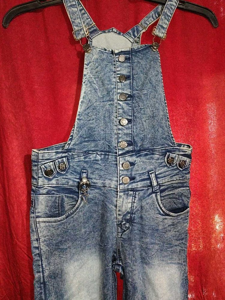 Acid Wash Denim dungree Overalls