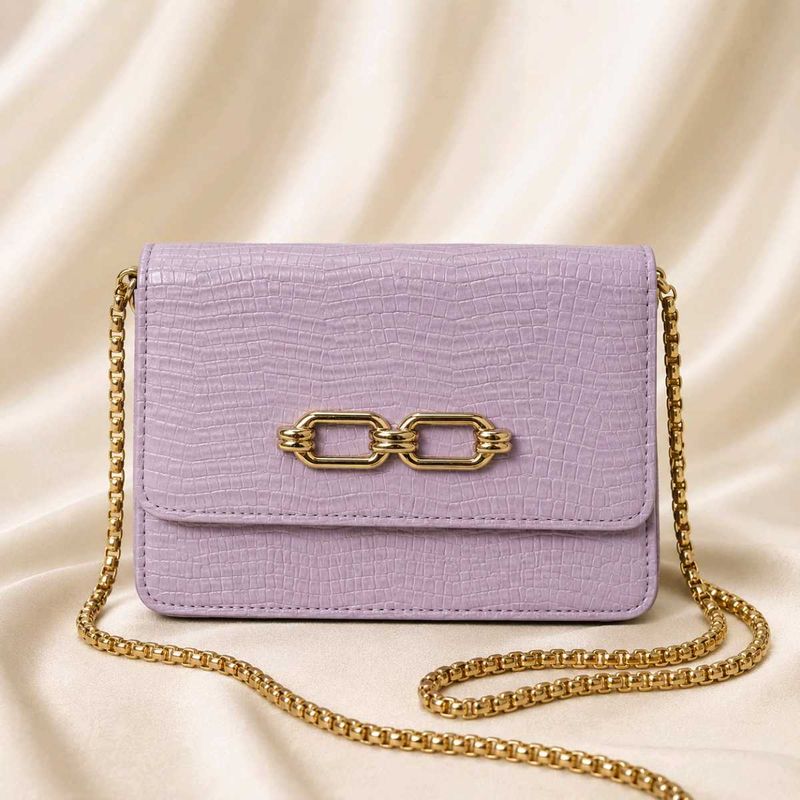 Stylish Lavender Chain Sling Bag