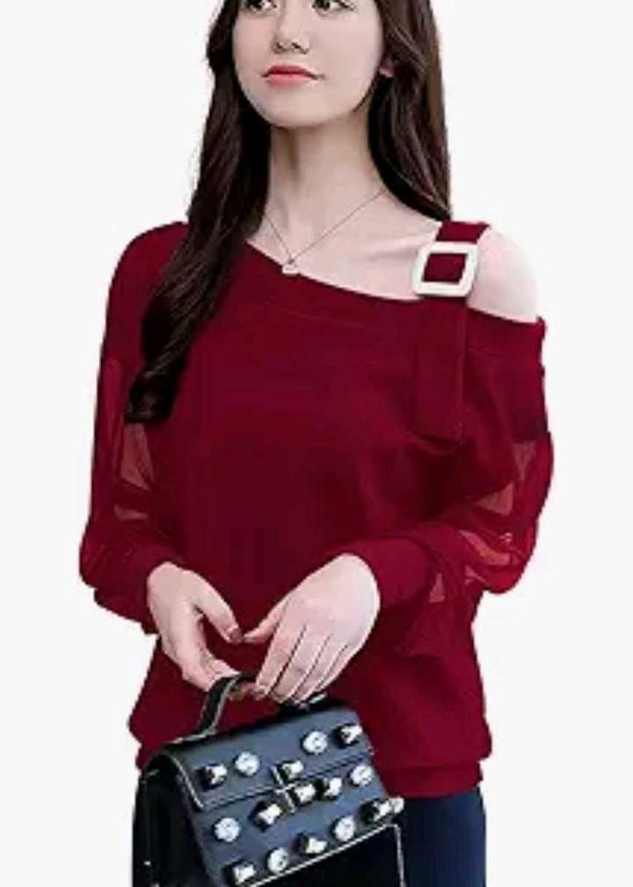 Maroon Off Shoulder Top