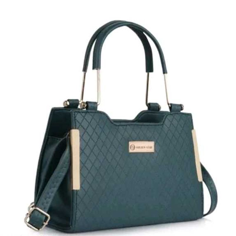 Stylish Teal Textured Handbag