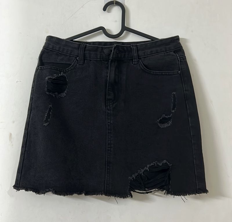 Branded Denim Skirt