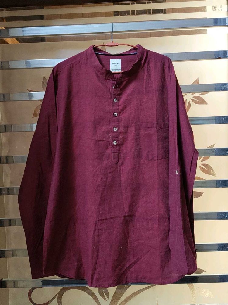 Maroon Band Collar Tunic