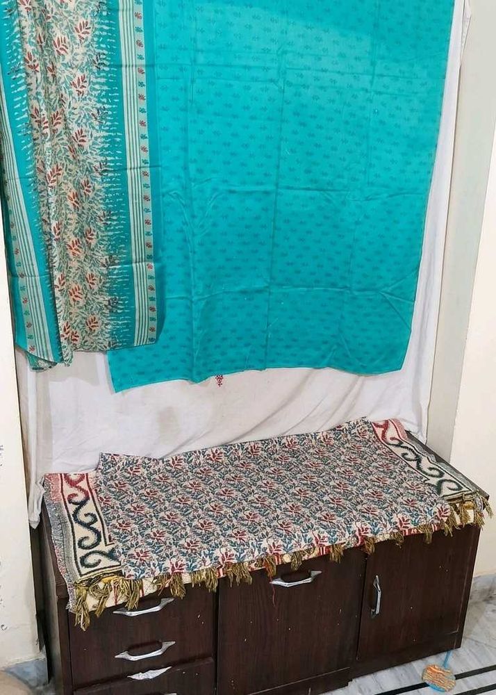 Teal Kurta with Print and Embellishment