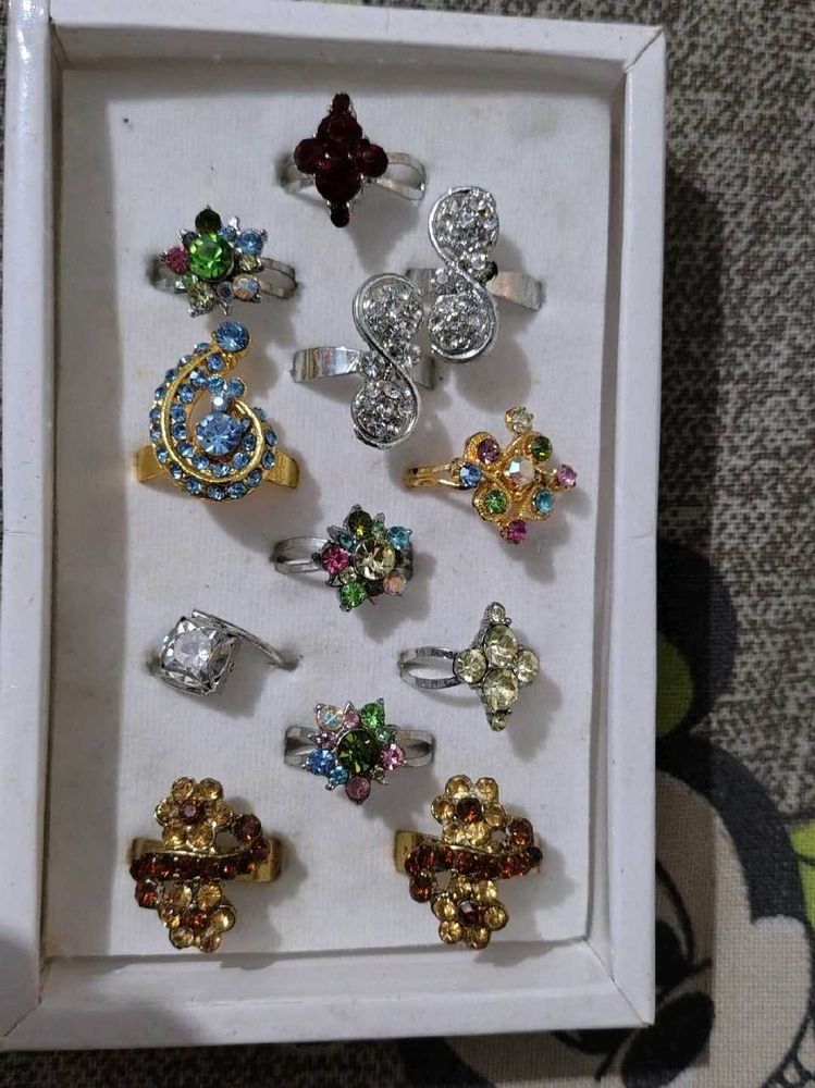 Assorted Gemstone Rings Set