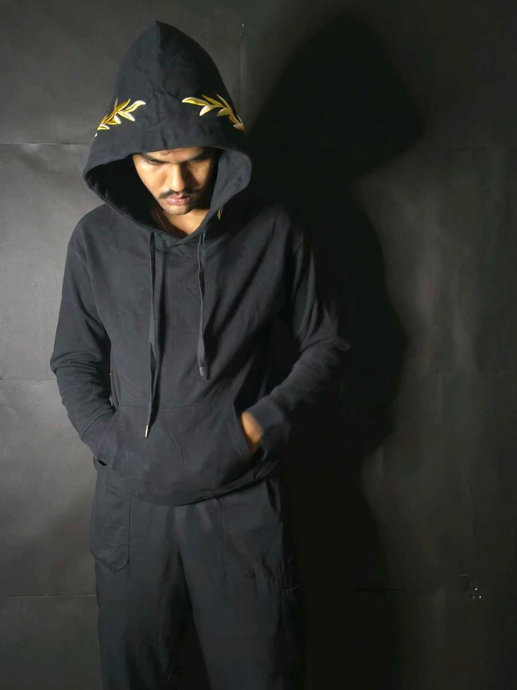 Black Hoodie with Embroidery