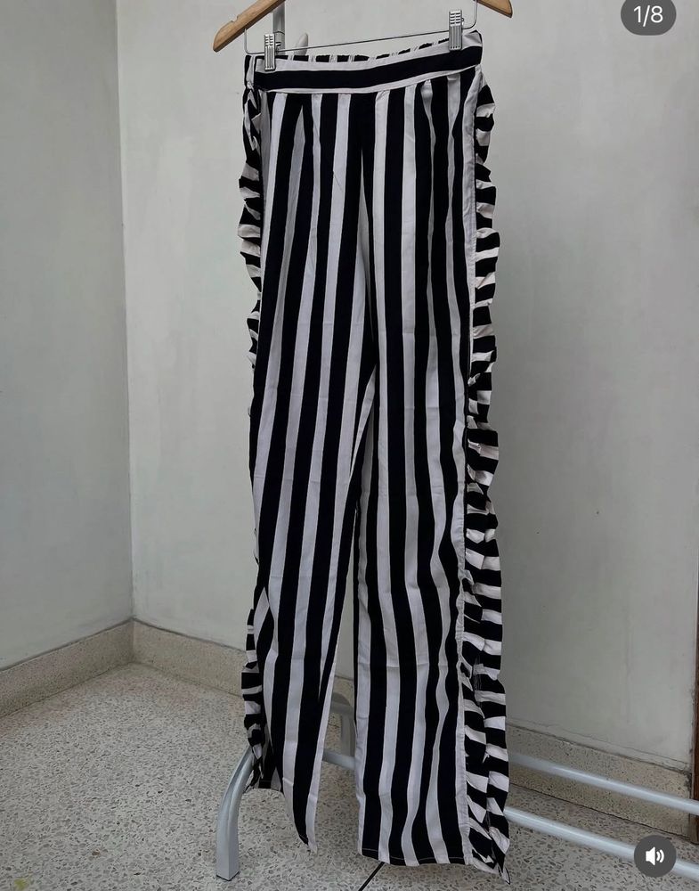 Striped Ruffle Palazzo Pants