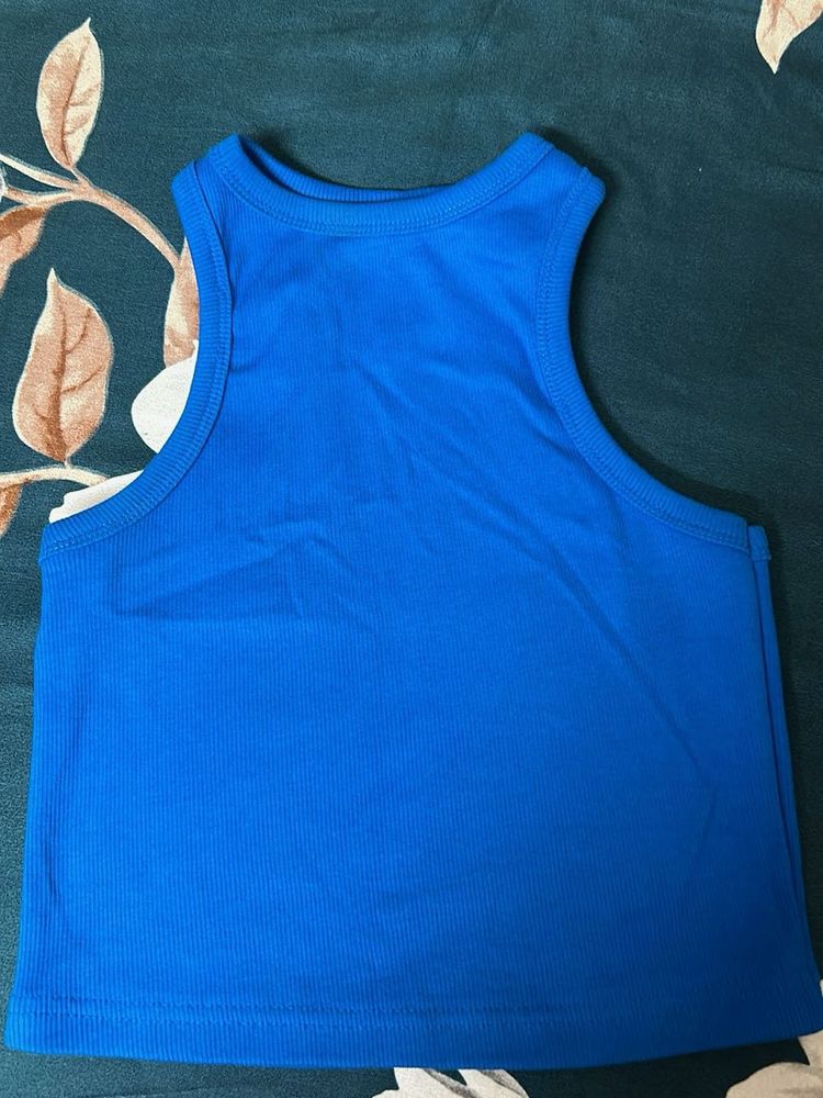 Vibrant Blue Ribbed Tank Top
