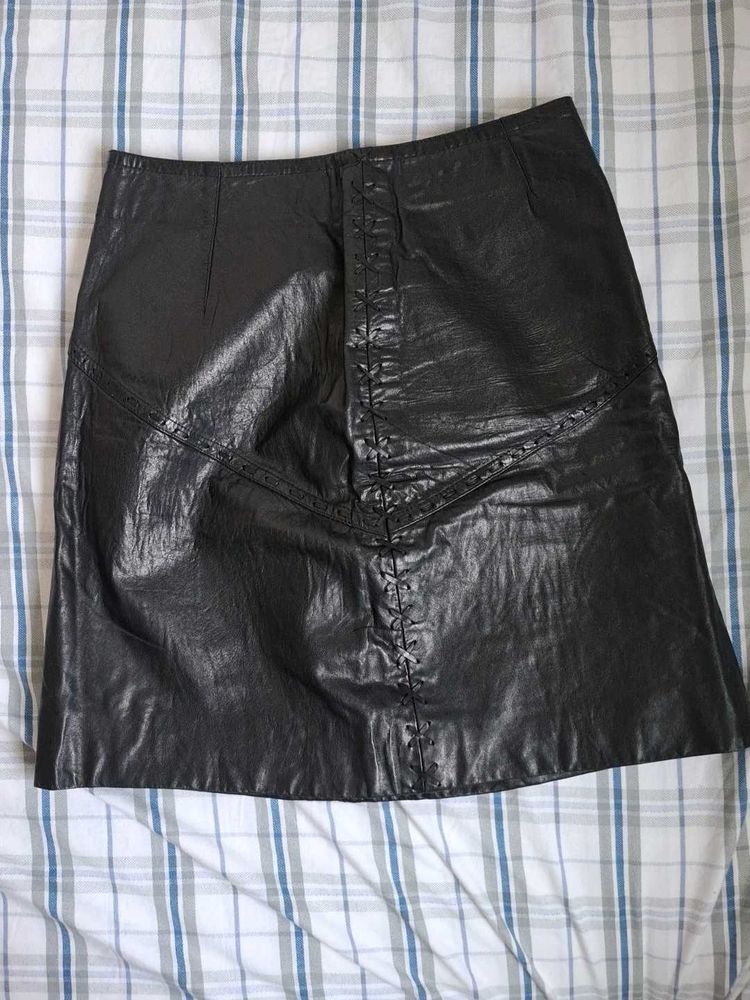 Black Faux Leather Mini Skirt