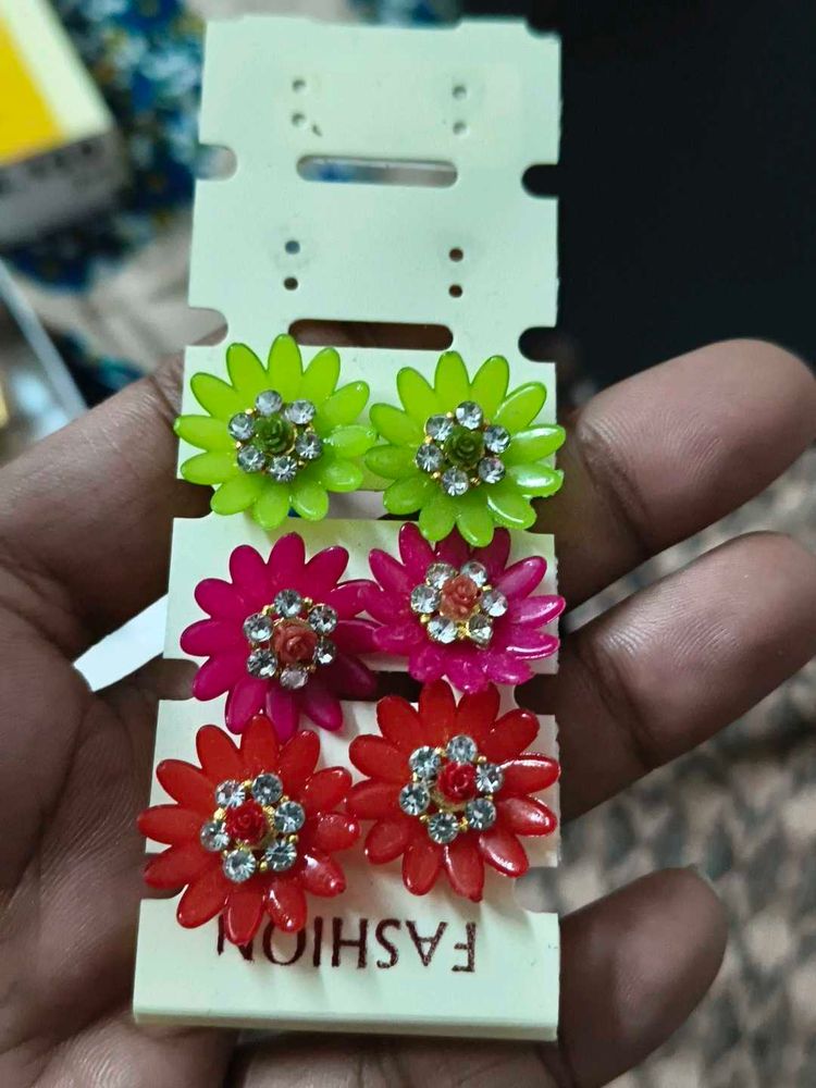 Flower Stud Earrings Set
