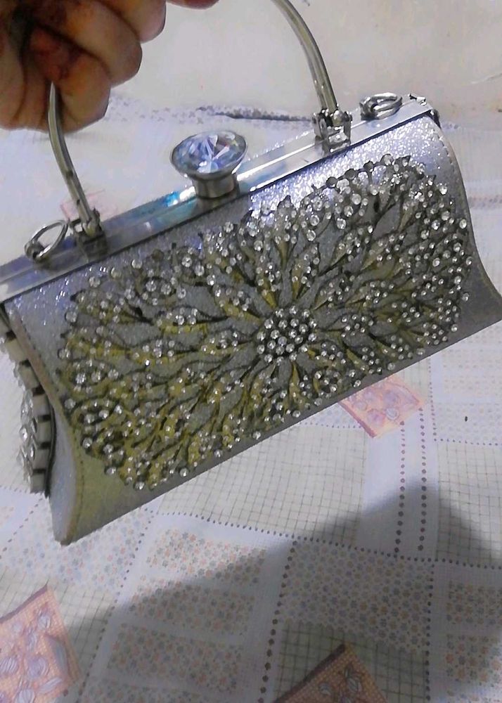 Sparkly Silver Evening Bag