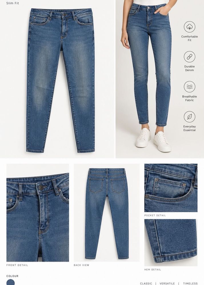 Classic Blue Slim Fit Denim Jeans