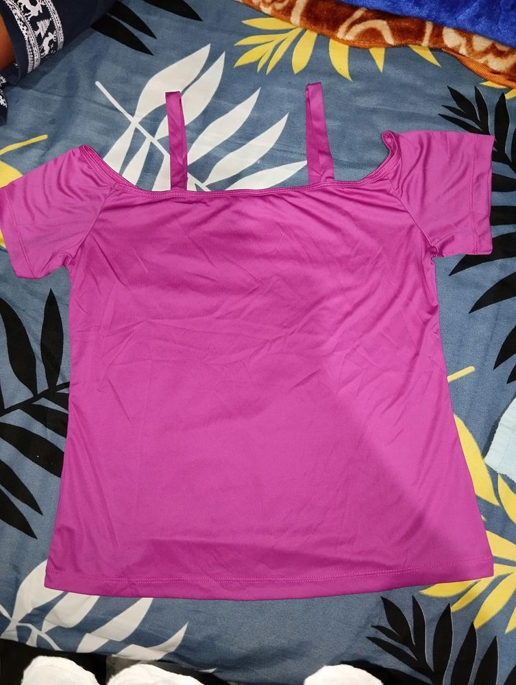 Pink Cold Shoulder Top...