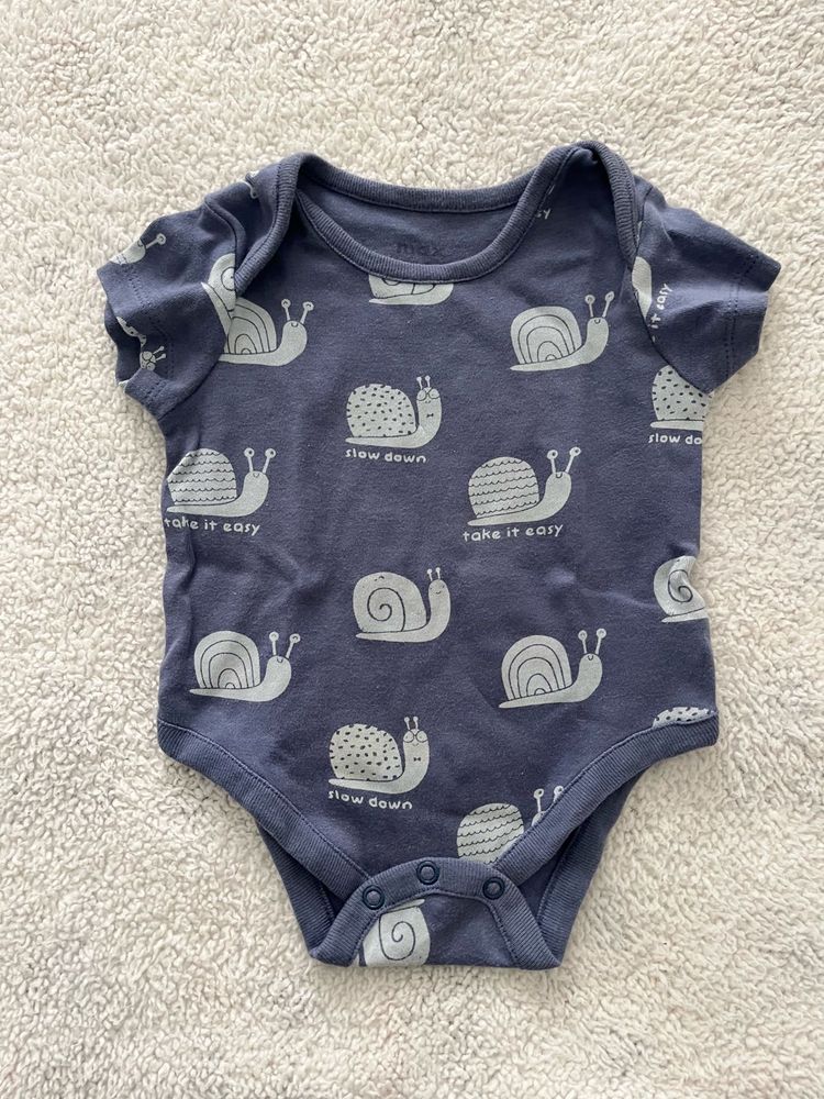 Cute Snail Print Baby Bodysuit