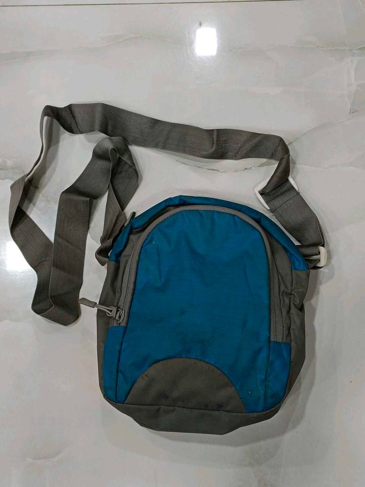 Blue &amp; Grey Crossbody Sling Bag