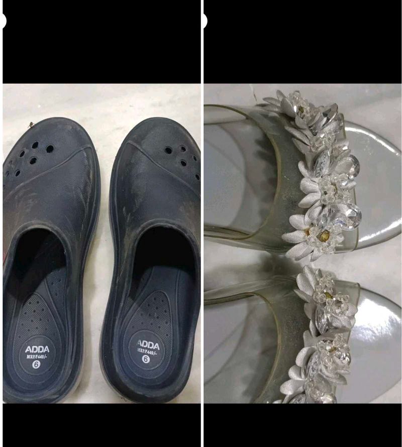 Embellished Clear Strap Sandals
