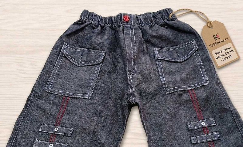 KiddieKloset Boy's Cargo Denim Shorts