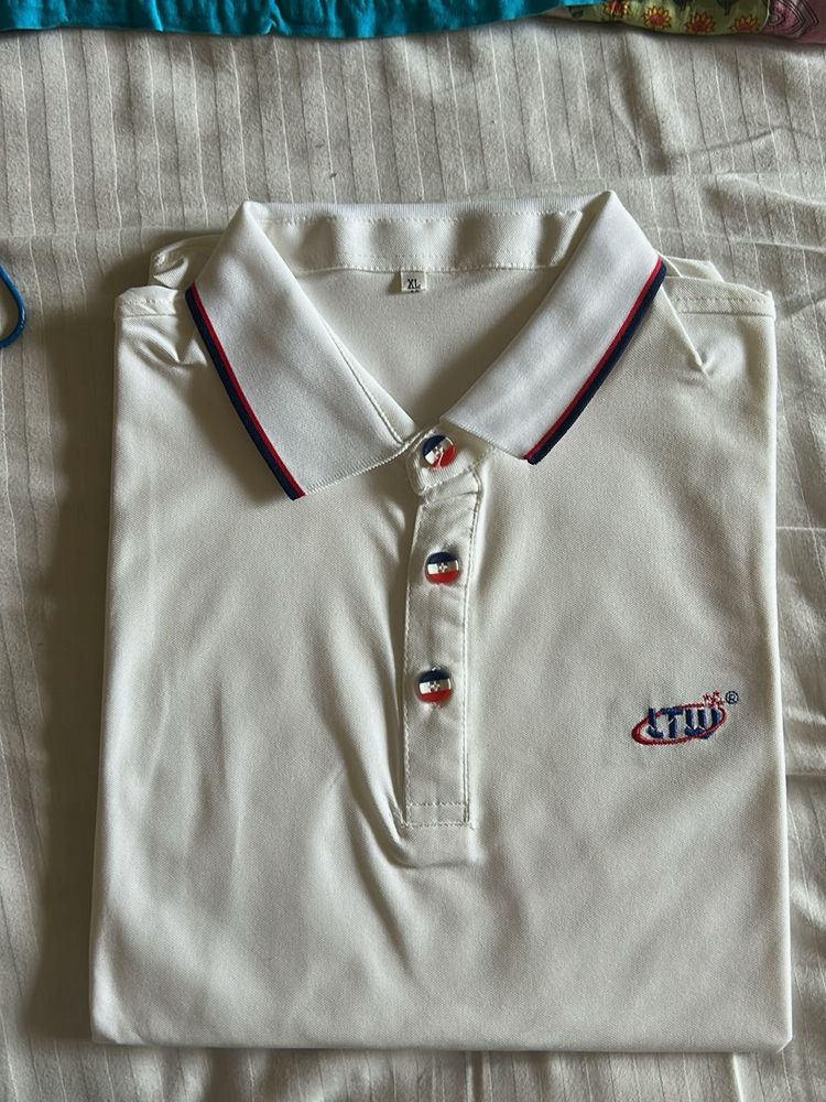 Men's White Polo T-Shirt