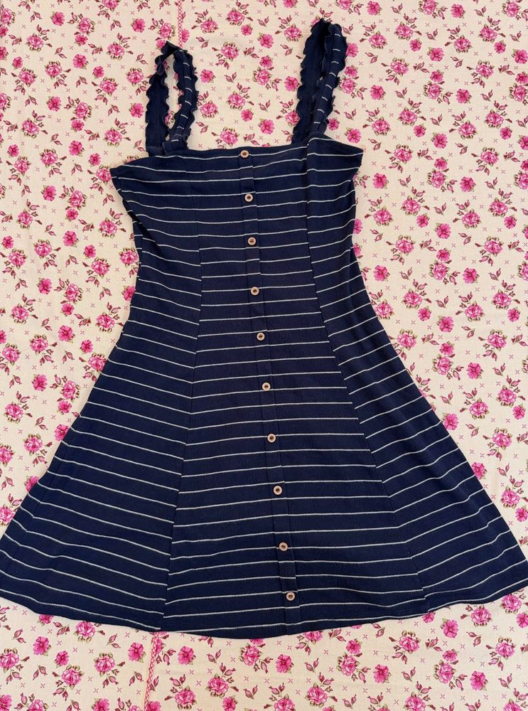Navy blue striped dress